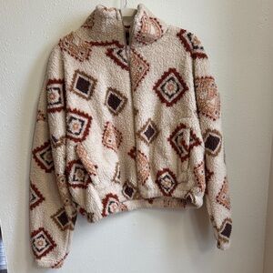 Geometric Pattern Teddy Jacket